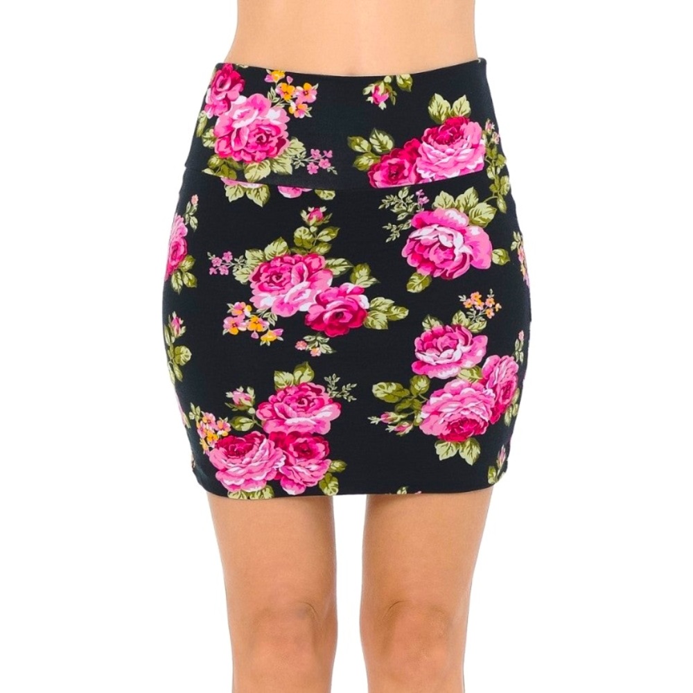Floral bodycon skirt